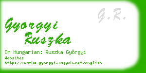 gyorgyi ruszka business card